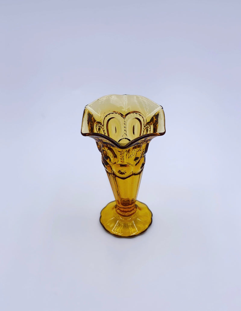 Vintage 'Moon & Stars' Fluted Vase in 'Amber' image 2