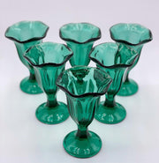 Vintage 'Parfait Glasses' in 'Green' (Set of Six) image 1