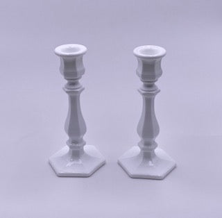 Mosser Glass 'Candlesticks' in 'Milk White' (Set of Two) image 0