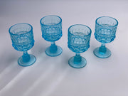 Vintage 'Eye Winker' Light Blue Wine Glass image 1