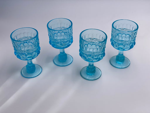 Vintage 'Eye Winker' Light Blue Wine Glass image 1