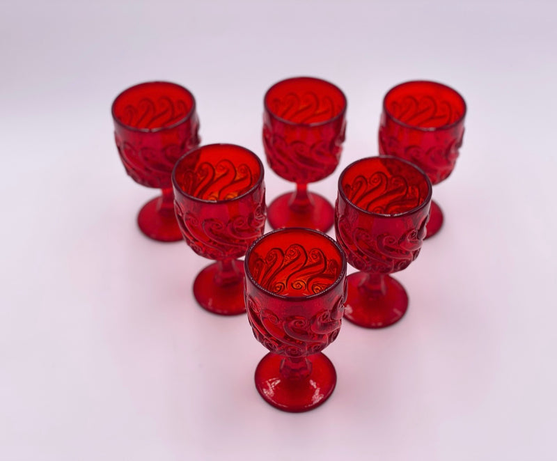 Vintage 'S' Wine Glass in 'Ruby Red' image 2
