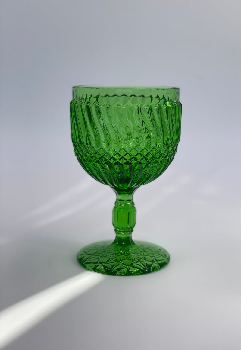 Vintage 'Jersey Swirl' Green Goblet image 0