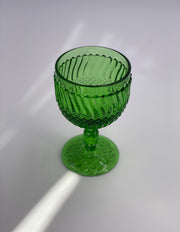 Vintage 'Jersey Swirl' Green Goblet image 1