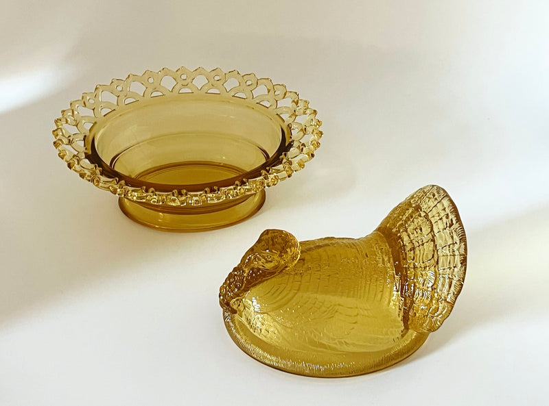 Mosser Glass ‘Turkey on Basket in 'Amber’ image 3