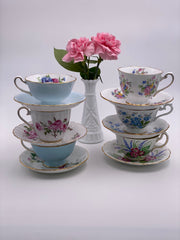 Vintage Royal Stuart 'Floral & Bluebells' Teacup & Saucer image 3
