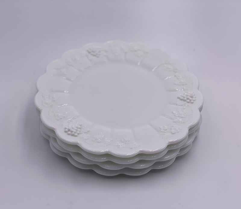 Vintage Westmoreland 'Paneled Grape' Luncheon Plate in 'Milk White' image 0