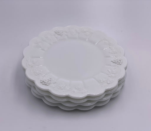 Vintage Westmoreland 'Paneled Grape' Luncheon Plate in 'Milk White' image 0