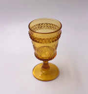 Vintage 'Wildflower' Amber Goblet image 3