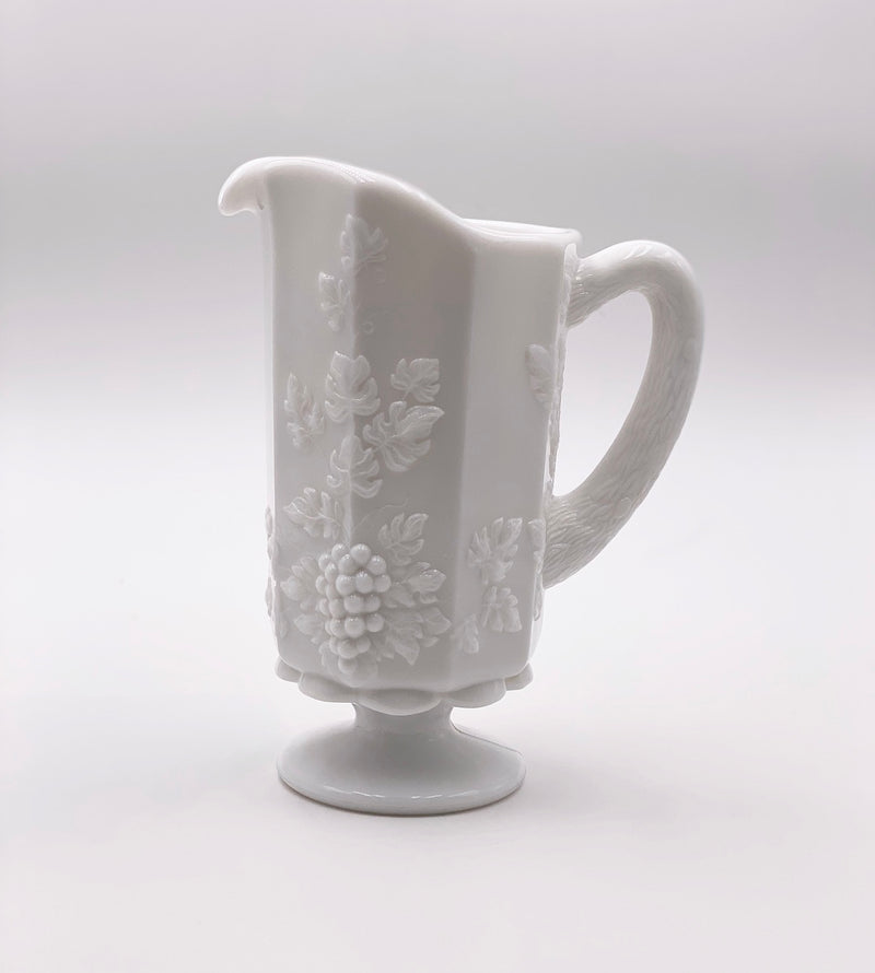 Vintage 'Paneled Grape' Pitcher in 'Milk Glass' image 0