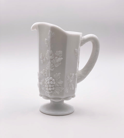 Vintage 'Paneled Grape' Pitcher in 'Milk Glass' image 0