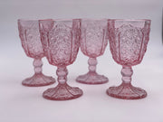 Vintage 'Daisy & Button Thumbprint Panel' Pink Goblet image 2