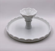 Vintage 'Paneled Grape' Round Cake Stand in 'Milk Glass' image 2