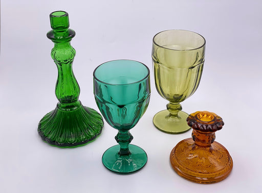 Vintage Glass Candlestick in 'Amber' image 1