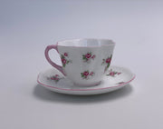 Vintage Shelley 'Rosebud' Teacup & Saucer - Pink Trim image 2