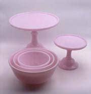 Mosser Glass Mixing Bowl Set in 'Crown Tuscan' Pink image 2