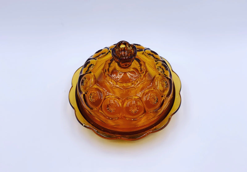 Vintage 'Moon & Stars' Covered Butter/Cheese in 'Amber' image 3