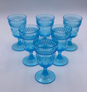 Vintage 'Wildflower' Light Blue Goblet image 1