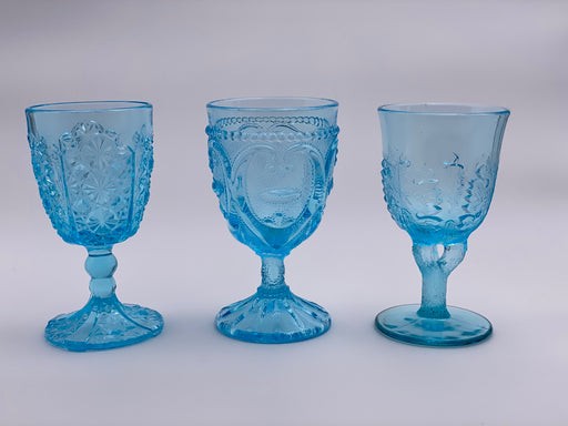 Vintage 'Maple Leaf' Light Blue Goblet image 1