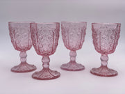 Vintage 'Daisy & Button Thumbprint Panel' Pink Goblet image 4