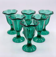 Vintage 'Parfait Glasses' in 'Green' (Set of Six) image 0