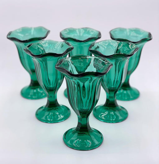 Vintage 'Parfait Glasses' in 'Green' (Set of Six) image 0