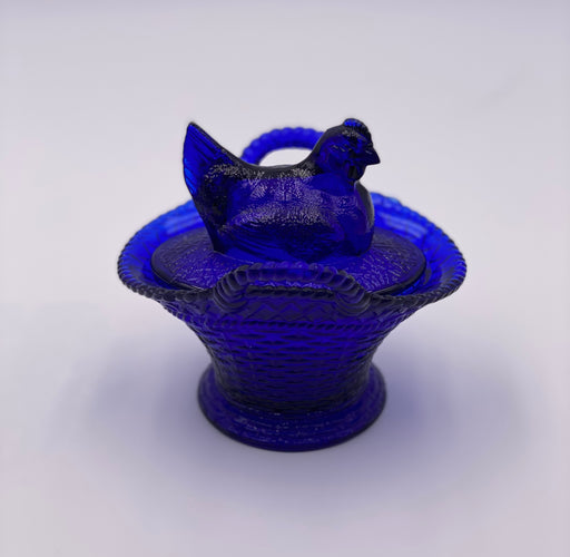 Vintage 'Chicken on a Basket' in Cobalt image 0