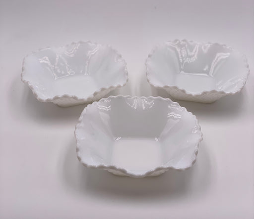 Vintage 'Diamond' Bowls in 'Opaque Milk Glass' image 0