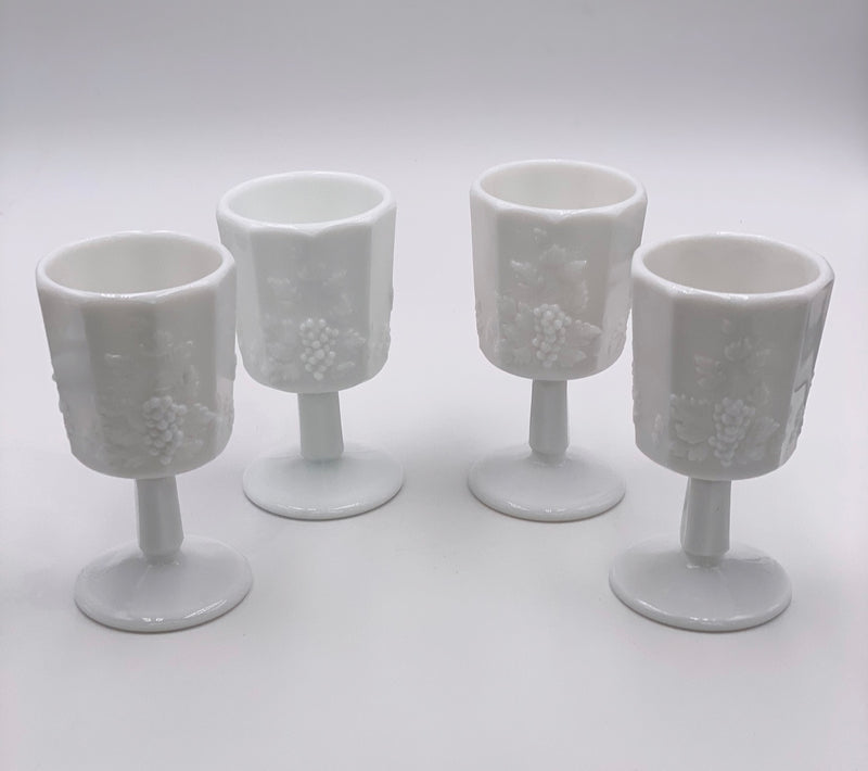 Vintage 'Paneled Grape' Goblet in 'Milk Glass' image 0