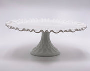 Vintage 'Thumbprint' Cake Stand in 'Milk White' image 2