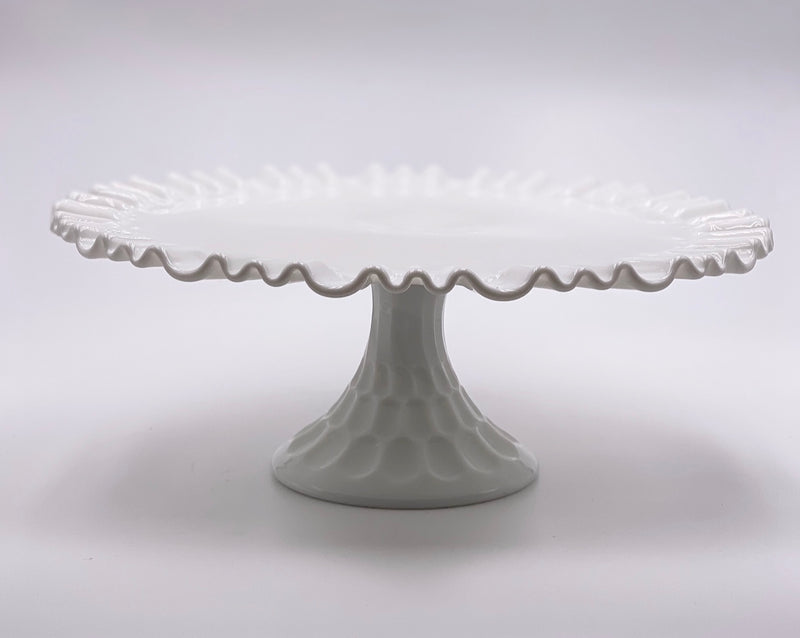 Vintage 'Thumbprint' Cake Stand in 'Milk White' image 2