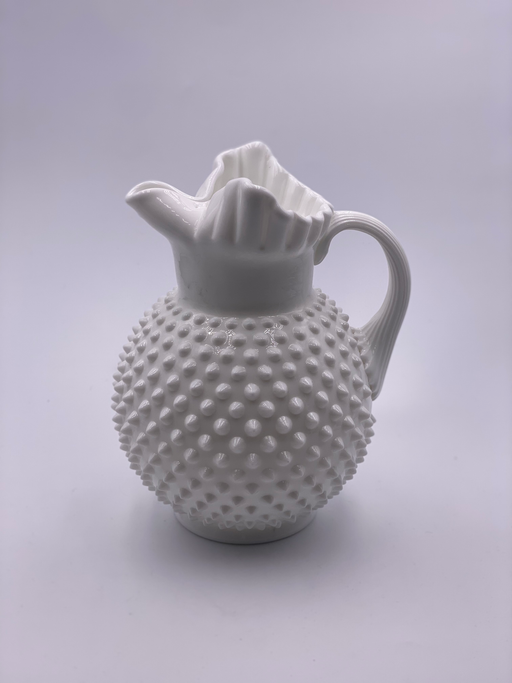 Vintage 'Hobnail' Pitcher in Milk White image 0