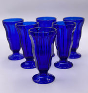 Vintage 'Sundae Cups' in Cobalt Blue (Set of 6) image 0