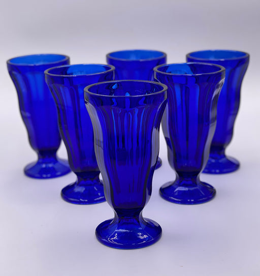 Vintage 'Sundae Cups' in Cobalt Blue (Set of 6) image 0