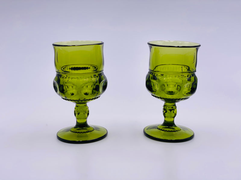Vintage 'Kings Crown' Goblet in 'Green' image 0