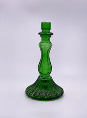 Vintage Glass Candlestick in 'Green' image 0
