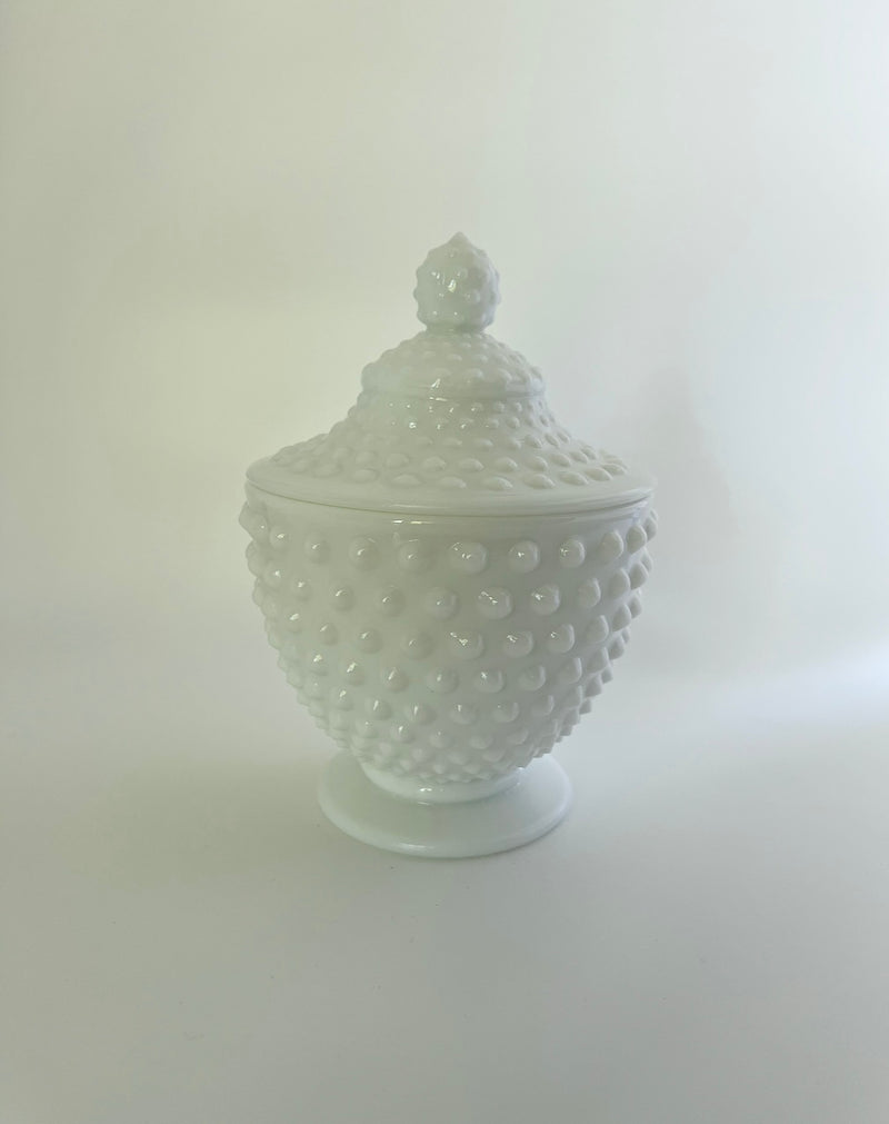 Vintage 'Hobnail' Lidded Jar image 0