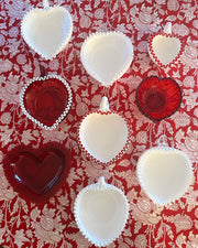 Vintage 'Ruby Red White Crest' Heart Shaped Bowl image 1