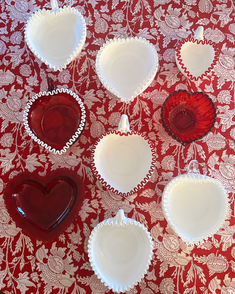 Vintage 'Ruby Red White Crest' Heart Shaped Bowl image 1