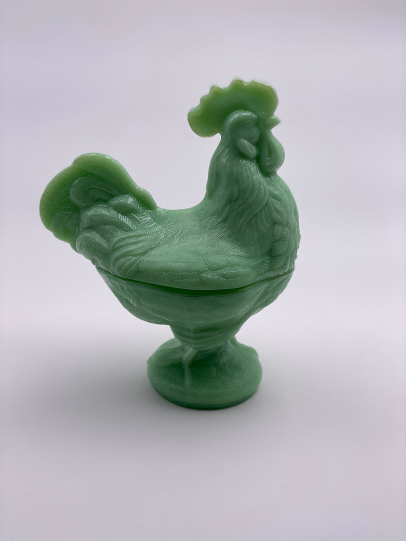 Vintage ‘Rooster’ Candy Dish in ‘Jadeite’ image 0