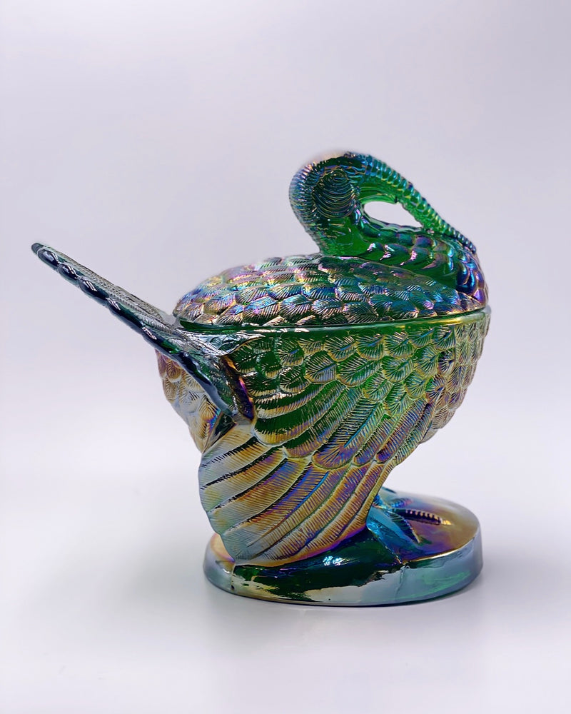 Mosser Glass 'Covered Turkey' in 'Hunter Green Carnival" image 4