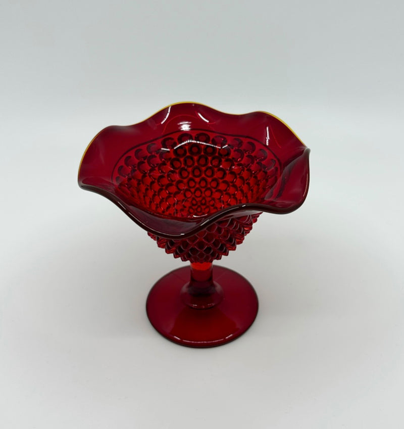 Vintage 'Hobnail' Compote in 'Ruby Red' image 2