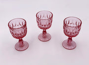 Vintage 'Thumbprint' Wine Glass in 'Pink' image 1