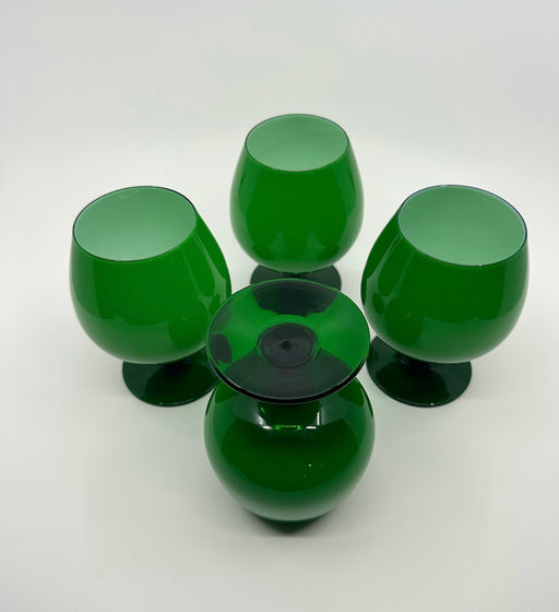 Vintage 'Murano Glass' Brandy Glasses in 'Green' (Set of 4) image 1