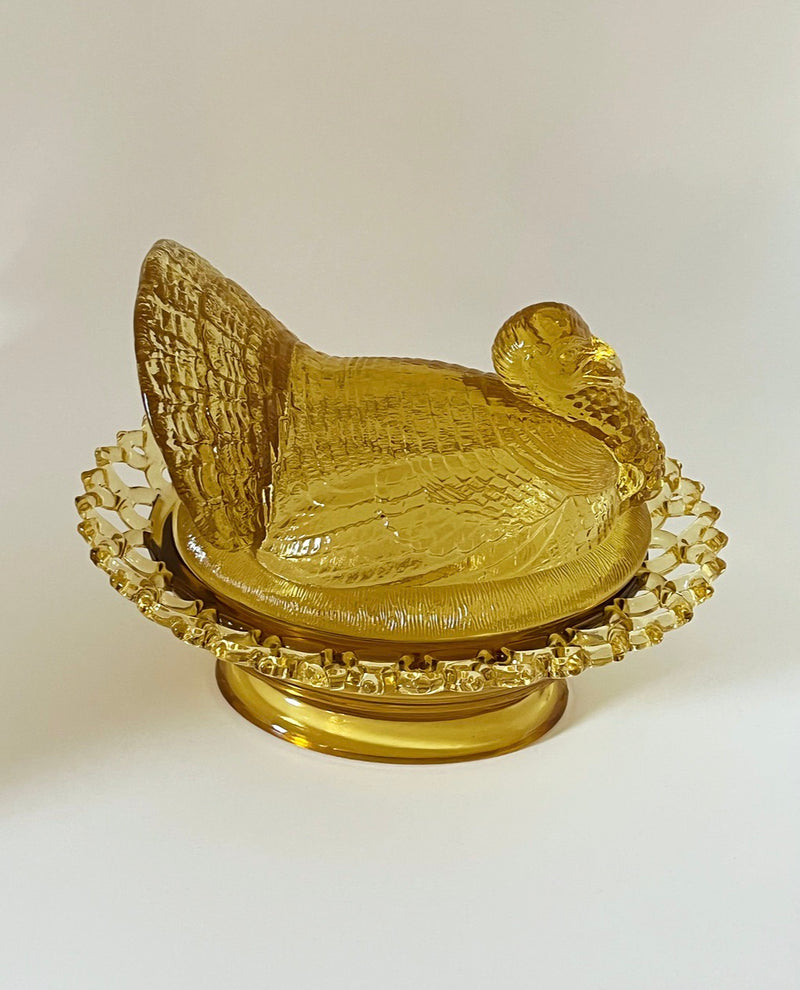 Mosser Glass ‘Turkey on Basket in 'Amber’ image 1
