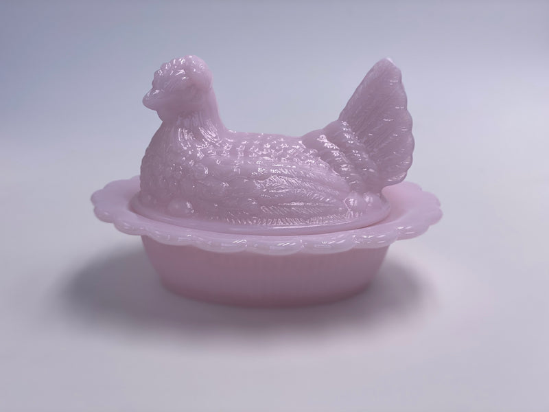 Mosser Glass 'Hen on Nest' in 'Crown Tuscan' Pink image 0