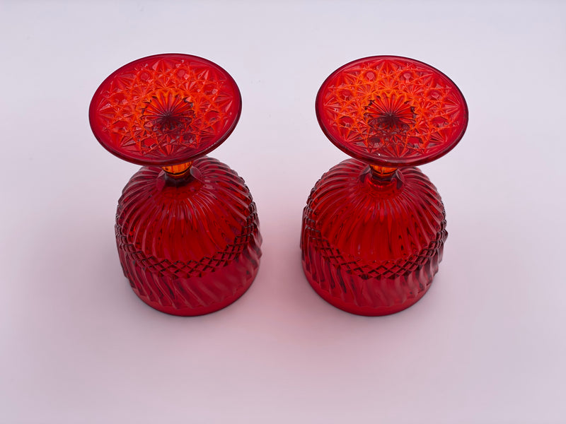 Vintage 'Jersey Swirl' Goblet in 'Amberina' image 2