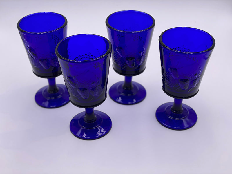 Vintage 'Strawberry & Currant' Cobalt Goblet image 1